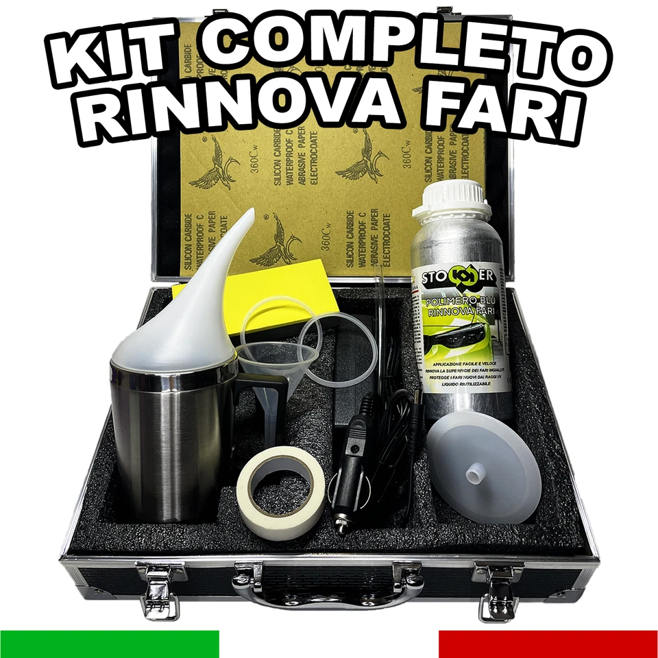 Kit Lucidatura Fari Rinnova Ripristina Elimina Graffi Fanali Polimero Blu 800g - Image 1 of 4