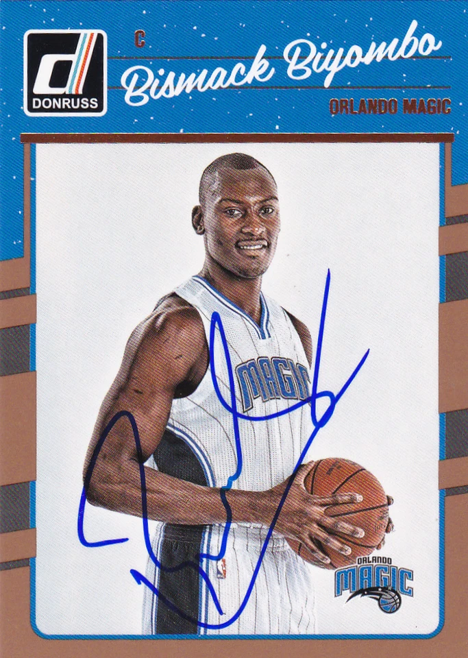 BISMACK BIYOMBO ORLANDO MAGIC SIGNED CARD TORONTO RAPTORS PHOENIX SUNS HORNETS - Image 1 of 1