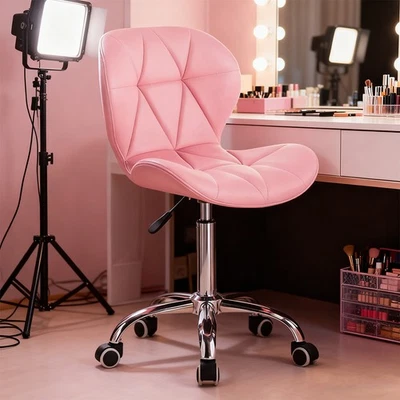 Home Office Chair Cute Makeup Vanity Chair Swivel Computer Desk Chair Backrest