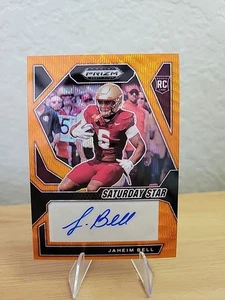 2024 Panini Prizm Draft Picks Jaheim Bell Saturday Star Orange Wave Auto /75 - Picture 1 of 2
