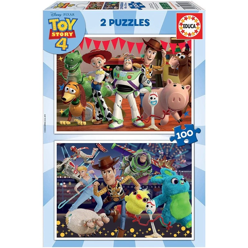 Puzzle - Toy Story 4 - Disney - 2 modèles de 100 pièces - Enfant dès 6 ans - Photo 1/3