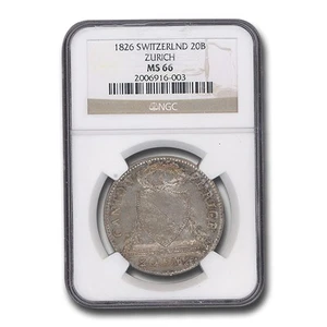 1826 Switzerland Silver 20 Batzen MS-66 NGC - Picture 1 of 3