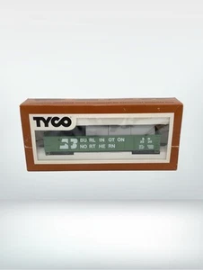 Vintage Tyco HO Scale Model Train Car Burlington Northern Gondola W/ Pipes 341D - Picture 1 of 4