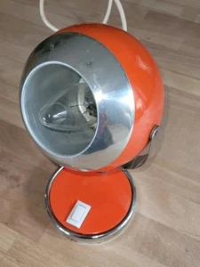 Alte Kugelleuchte Orange Tisch/Wandlampe Metall 70er Jahre Vintage Funktioniert - Bild 1 von 7