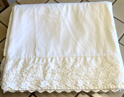 DE COLECCIÓN RESORTES OJALES ENCAJE COLOR MARFIL TALLA KING SÁBANA SUPERIOR PLANA EE. UU. EXCELENTE Foto 1 de 4