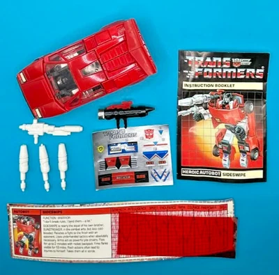 1984 SIDEWIPE 100% ПОЛНЫЙ w/TECH SPEC G1 ТРАНСФОРМЕРЫ НЕИСПОЛЬЗОВАННЫЙ ВЫСОКОГО КЛАССА - Изображение 1 из 4