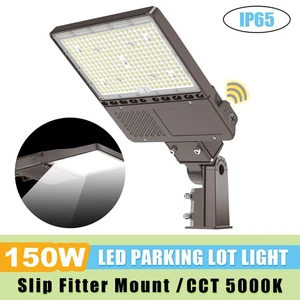 150W LED Shoebox Light Dusk to Dawn Area Lighting for Parking Lot Sports Stadium - Picture 1 of 13