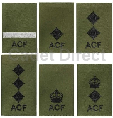 ACF Officers Rank Slides - Singles, Olive Green - Image 1 of 2