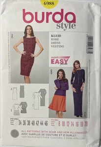 Sewing Pattern Burda #6988 Dress Sizes 8-20 Different Variations Factory Fold - Picture 1 of 2