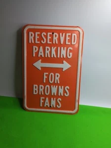 Insegna vintage NFL CLEVELAND BROWNS WALL ART o posto parcheggio metallo - Foto 1 di 5