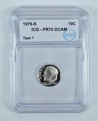 1979-S Roosevelt Dime Type 1 PR70 DCAM ICG *2386 - Image 1 of 4