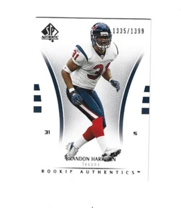 2007 SP Authentic #129 Brandon Harrison RC /1399 HOUSTON TEXANS - Picture 1 of 1