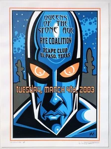 Póster de concierto Queens Of The Stone Age firmado por Justin Hampton edición naranja E... - Imagen 1 de 3