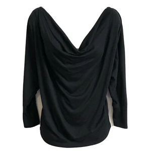 French Connection Batwing Cowl Neck 3/4 Sleeve Top Black Extra Small - Picture 1 of 10
