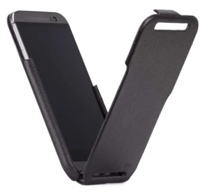 GENUINE CASE-MATE Signature Collection Flip LEATHER Case HTC One M8 | Black - Picture 1 of 6