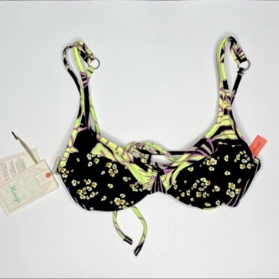 NWT Maaji Artemis Black Floral Shellina Bikini Top Size XS - Image 1 of 4