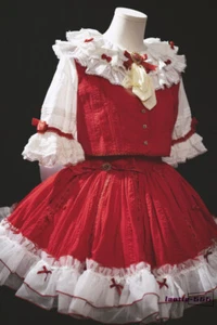 TouHou Project Flandre Disfraz Escarlata Juegos con disfraces Rojo Mujeres Niña Vestido de Criada Conjunto - Imagen 1 de 13