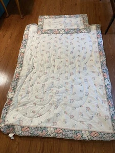 Wamsutta Twin Comforter & Sham Ivory, Greens, Lavendar, Salmon, Floral Vintage - Picture 1 of 22