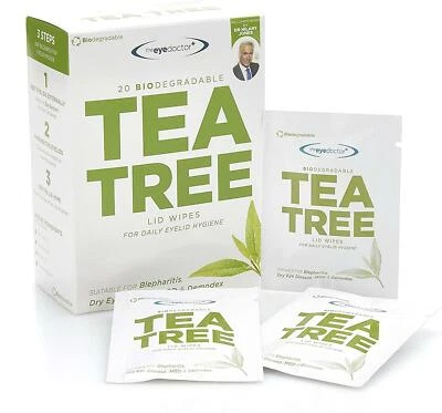 The Eye Doctor Biodegradable Tea Tree Lid Wipes for Blepharitis & Dry Eye (x20) - Image 1 of 4