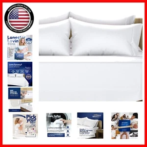 Extra Deep Pocket King Size Sheets - 1000 Thread Count Egyptian Cotton Set - Picture 1 of 10