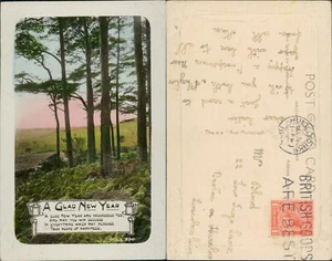 Glad New Year W&K Wildt & Kray 530 Real Photo RP GB 1925 Cancel - Picture 1 of 2