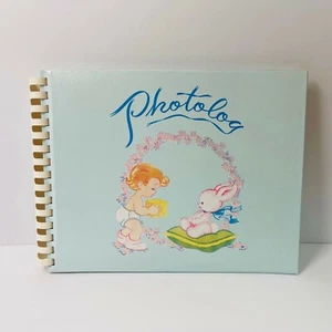 Vintage Photolog Baby Girl Book BLUE Spiral 1953 - Unused - Picture 1 of 12