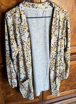 Cardigã feminino Style & Co suéter amarelo floral leve tamanho P - Imagem 1 de 3