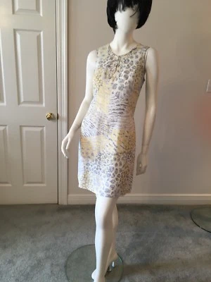 Ladies Petite Ruby Rd. Cool Linen Animal Print Sleeveless Sheath Dress, Size 6P - Image 1 of 4