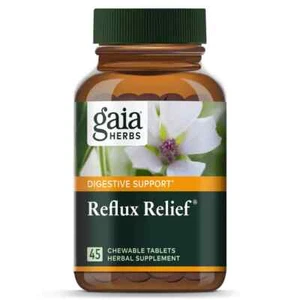 Gaia Herbs Reflux Relief 45 Chewable Tablets Herbal Supplement - Picture 1 of 4