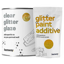 Hemway Clear Glitter Paint Glaze Gold Holographic for Painted Walls Wallpaper