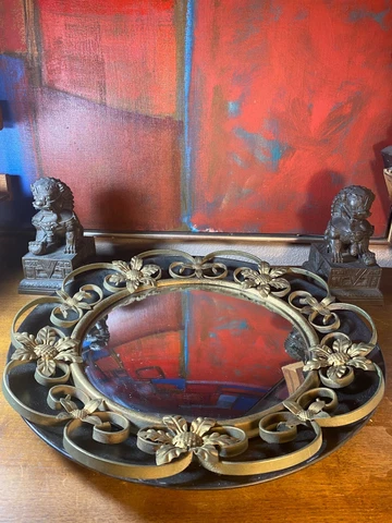 Vintage Convex Floral Mirror Cover