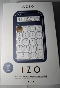 AZIO IZO Wireless Mechanical Calculator & Number Pad (Blue/Gold) EXCELLENT N1012 - Picture 1 of 12