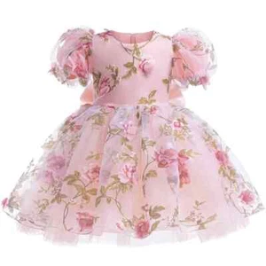 Baby Flower Girl Dress Weddings Fashion Children Gown Birthday Party  Clothes - Picture 1 of 8