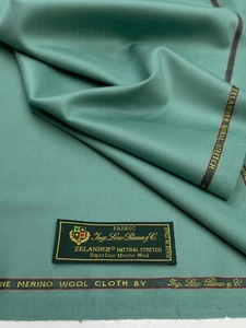 LORO PIANA Suiting Fabric Mint Green Super 130s Merino Wool Zelander 3.50 meter - Picture 1 of 15