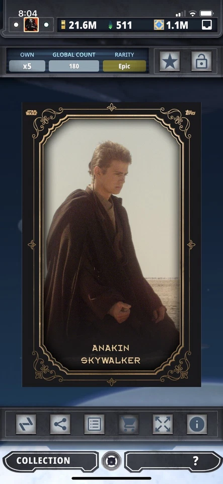 Topps Star Wars Digital Card Trader Gilded Galaxy 3 Anakin Skywalker Insert - Image 1 of 1