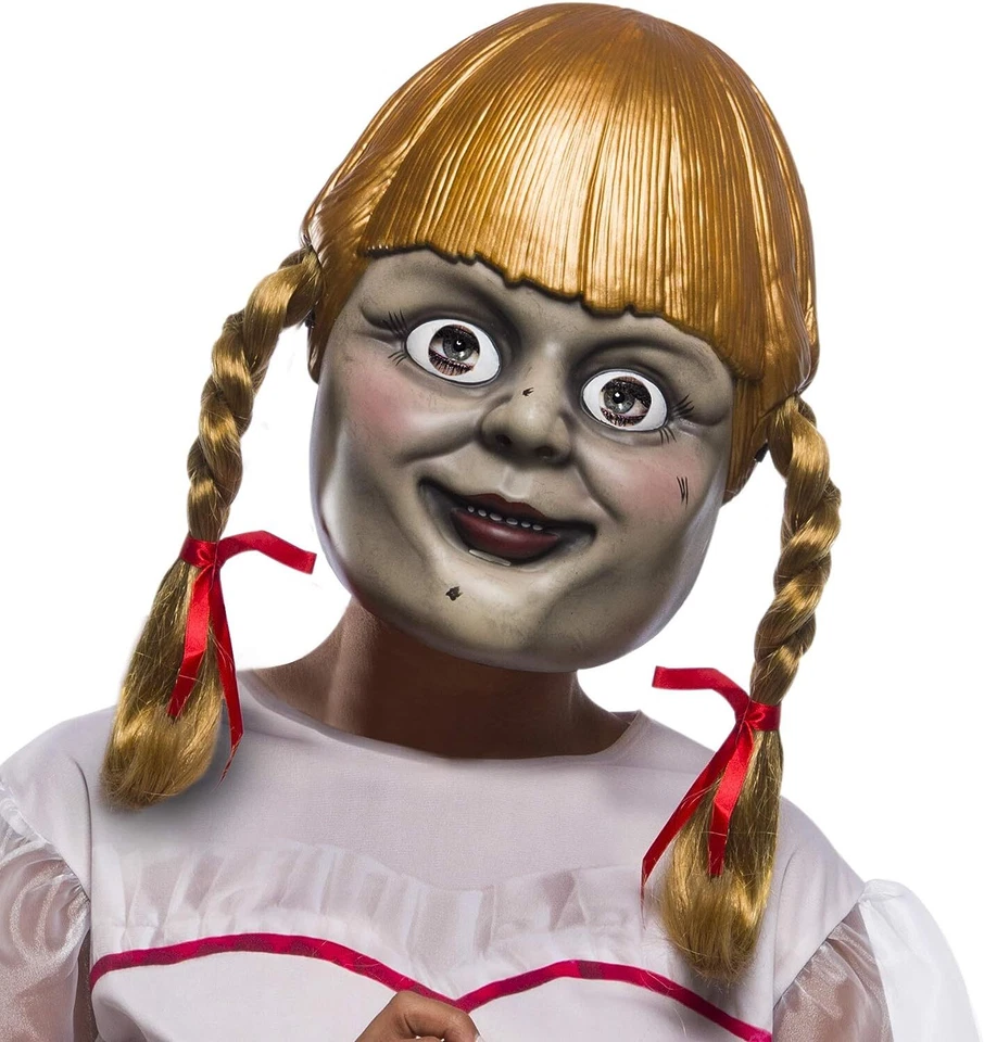Annabelle Comes Home Plastic Mask Fancy Dress Up Halloween Costume Accessory - Image 1 of 1
