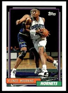 1992 Topps #393 Alonzo Mourning DPK, RC Charlotte Hornets - Rookie Card - Picture 1 of 2