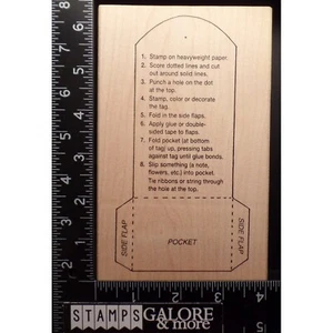 ALIAS SMITH & ROWE Stamps V3-302 POCKET TAG CARD TEMPLATE ENVELOPE FOLDED #303 - Picture 1 of 2
