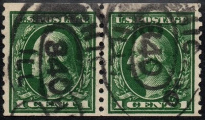U.S. #443 F-VF Used Pair with Contemporaneous Cancel and Crowe Opinion - Image 1 of 4