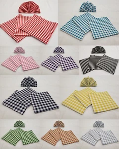 Checked Gingham Cloth Napkins (10 Colors Available) - Picture 1 of 11