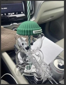 LO ÚLTIMO Starbucks Barista Bear Cup Edición Limitada Taza de Vidrio Regalo de Navidad 591 ml - Imagen 1 de 13