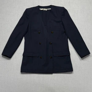 Vintage Valentino Boutique Marine Zweireiher Blazer Hergestellt in Italien Größe 12 - Bild 1 von 13