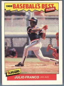 Fleer Baseball's Best Sluggers vs. Pitchers 1986 #9 Julio Franco - Foto 1 di 2