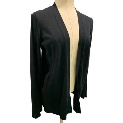 Cardigã Feminino Ann Taylor Pequeno Preto Aberto Manga Flare - Imagem 1 de 4