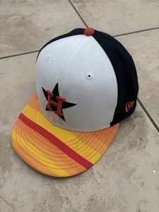 New Era 59Fifty Boys Houston Astros Tequila Sunrise Fitted Hat 7 1/4 - Picture 1 of 5