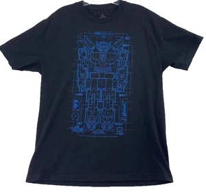 Voltron Schematic Blueprint T-Shirt Herren L Beutekiste Roboter schwarz blau Grafik - Bild 1 von 9
