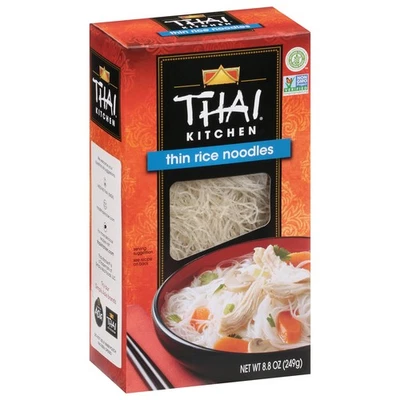 Thai Kitchen Thin Rice Noodles 8.8Oz Vegan Gluten Free Perfect For Stir Fry - Image 1 of 4