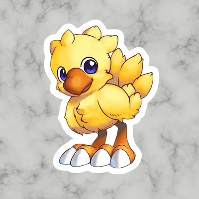Chocobo Final Fantasy, FF7 Cute Kawaii Glossy Vinyl sticker, Decal - Image 1 of 2