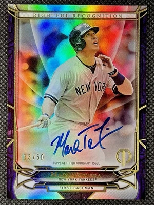 Mark Teixeira 2016 Topps Tribute Rightful Recognition Purple AUTO /50 YANKEES - Image 1 of 2