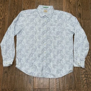 Tommy Bahama Paisley Island Crafted Mens Blue Longsleeve Button Down Shirt XL - Picture 1 of 2